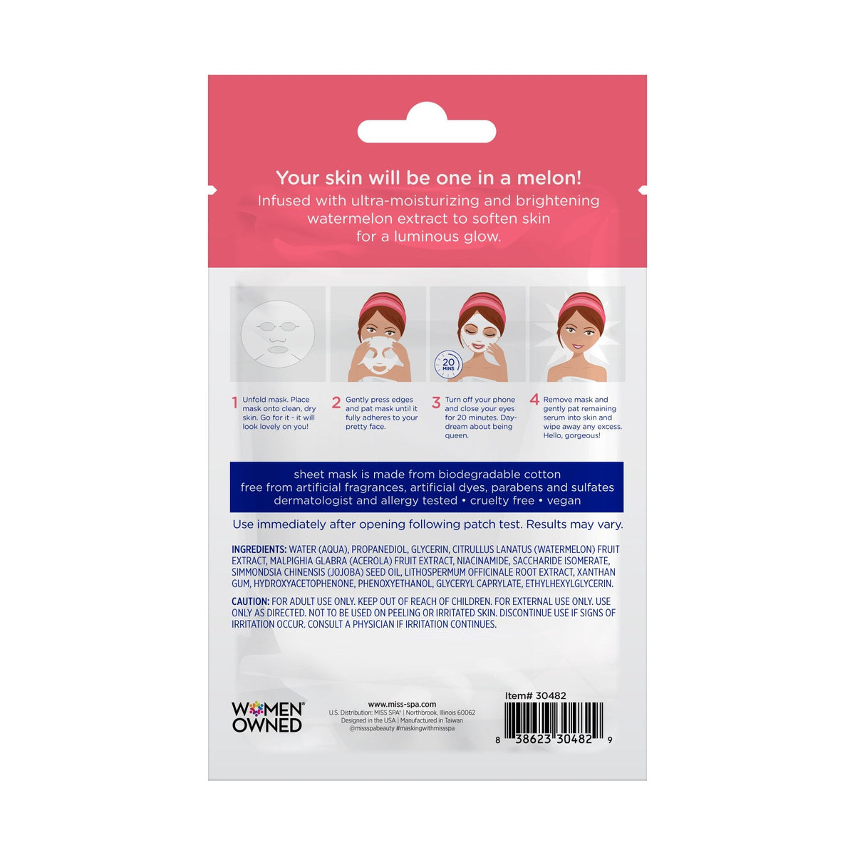 Watermelon Hydrating Sheet Mask  directions