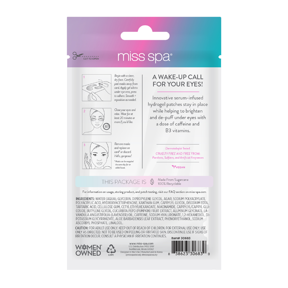 Brighten + De-Puff Eye Masks 4 Pack