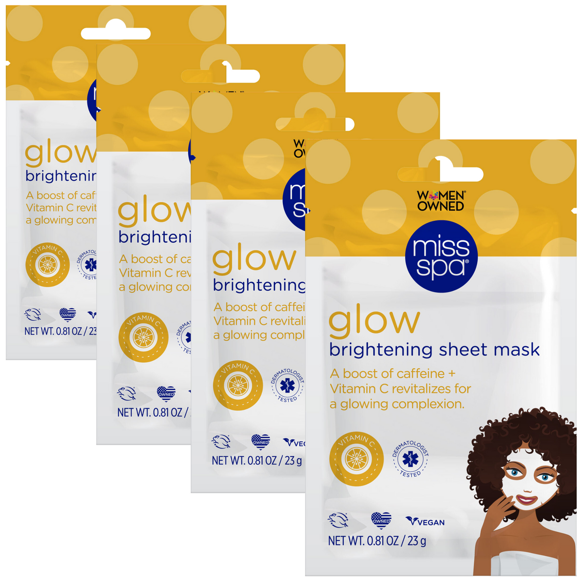 Glow Brightening Sheet Mask 4 Pack